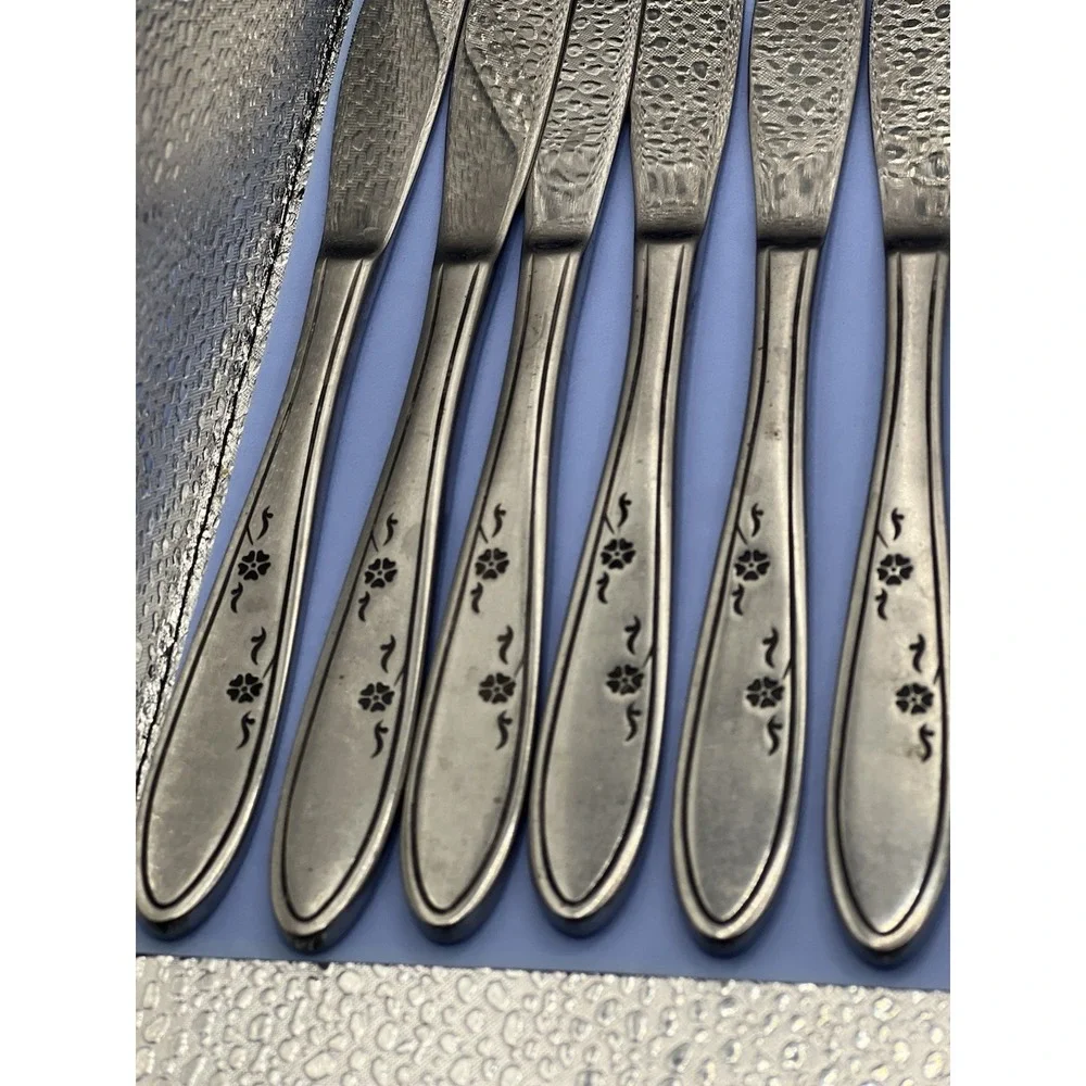 Vintage Imperial Stainless Steel Flatware Flower Dance Korea Lot of 16